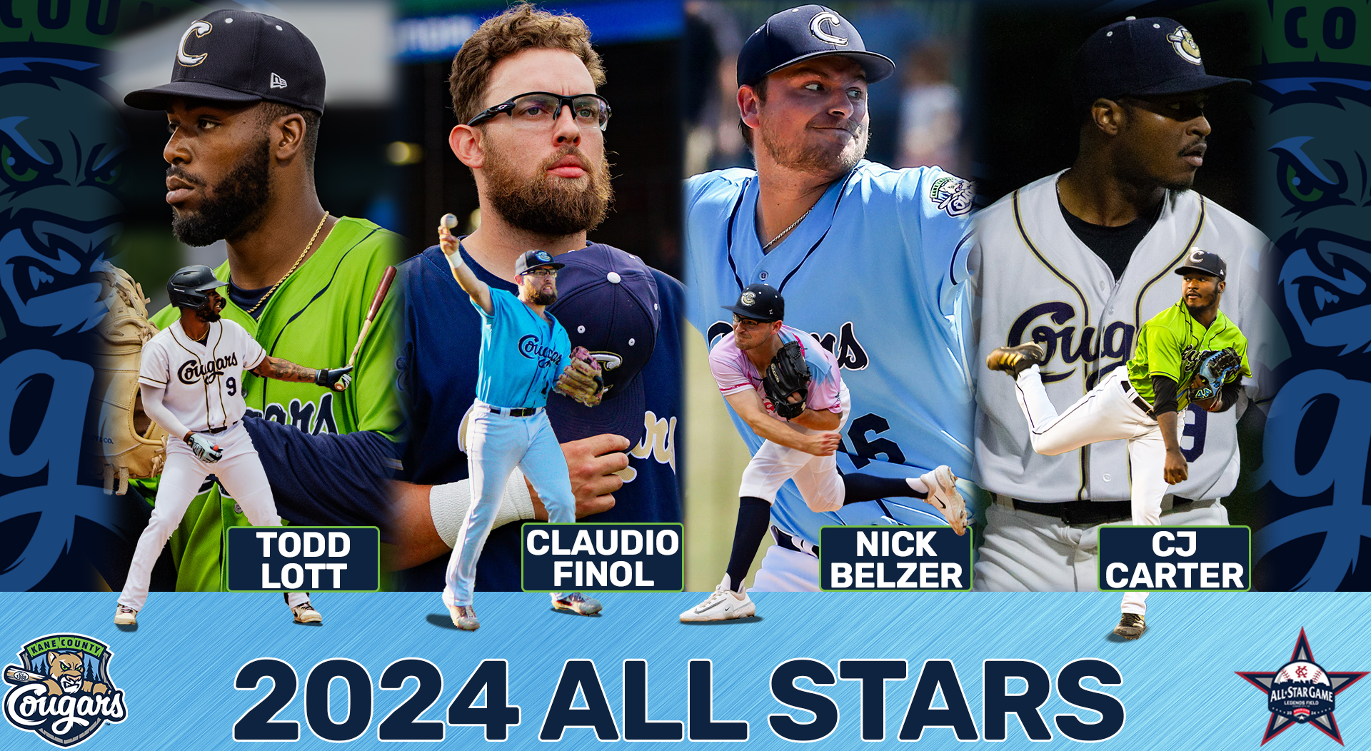 Four Cougars Named AA Baseball All Stars — Kane County Cougars
